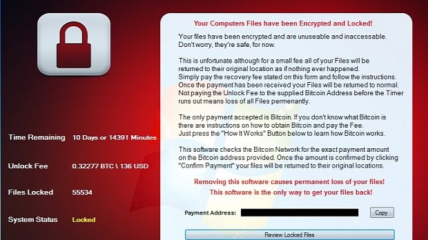 CryptoHost ransom screen