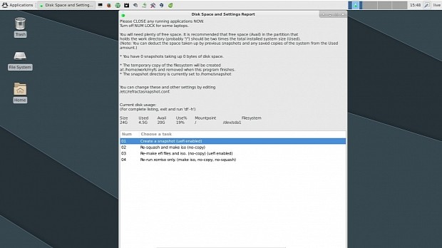 Xfce4 Desktop in DebEX Barebone Xfce4 Build 161025