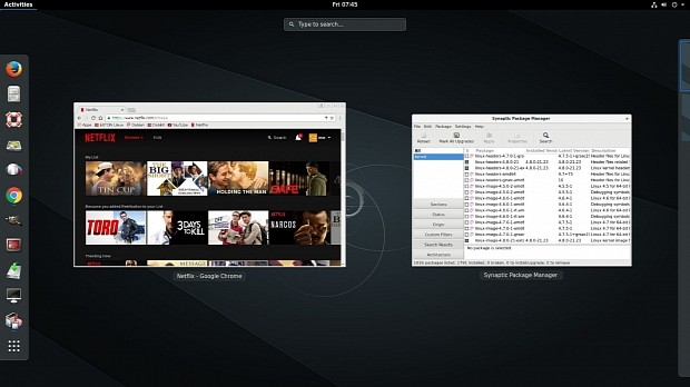 The GNOME 3.22 Desktop logged in as the ordinary user live