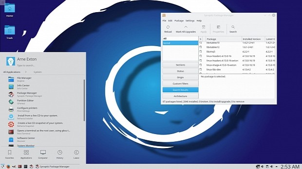 The KDE Plasma Desktop in version 171023