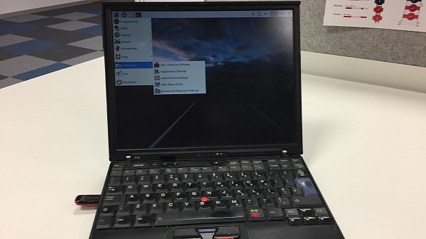 IBM ThinkPad X40 running Raspbian with PIXEL