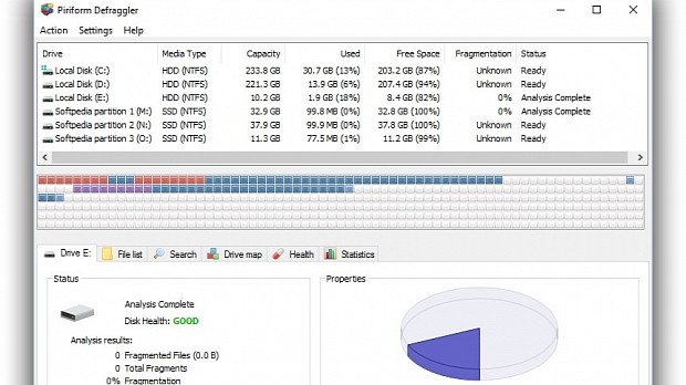 Defrag disks to improve file reading and writing speed using Defraggler