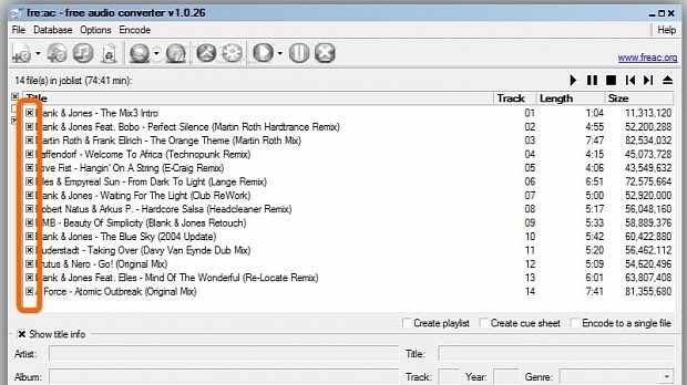 Brwose for an output destination to rip audio CD tracks using fre:ac