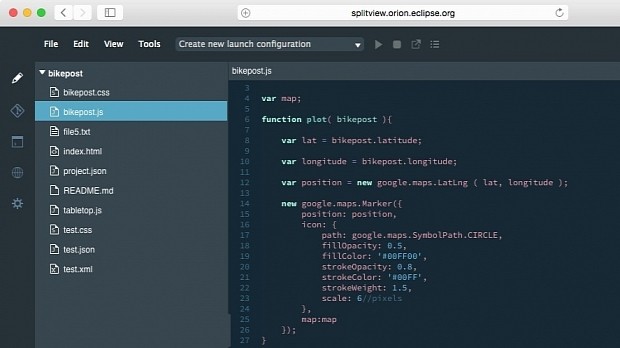 Orion is a powerful Web-based code editor