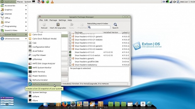 Exton|OS’s MATE desktop