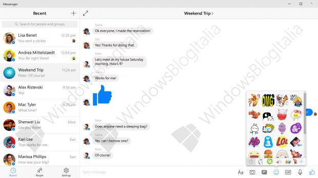 Facebook Messenger for Windows 10