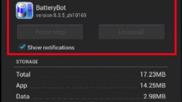 Fake BatteryBot Pro resilient to uninstall action