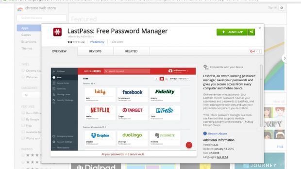 Fake LastPass extension on Google's Chrome Web Store