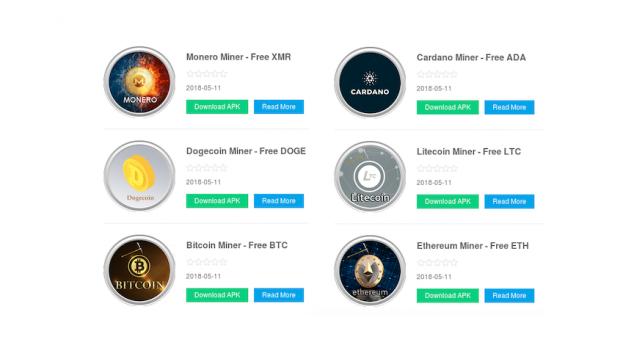 Some of the fake miners found on Google's Play Store
