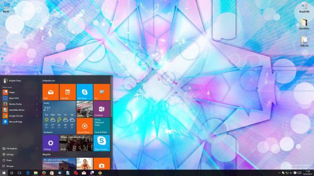 Windows 10 Start menu with a fourth column