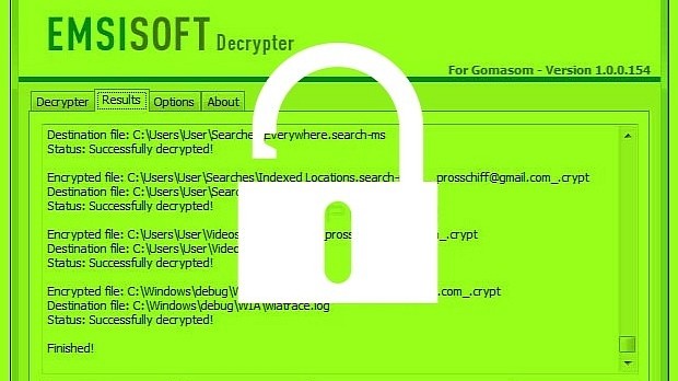 Gomasom ransomware decrypted