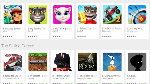 Share of free and paid Google Play games 2016