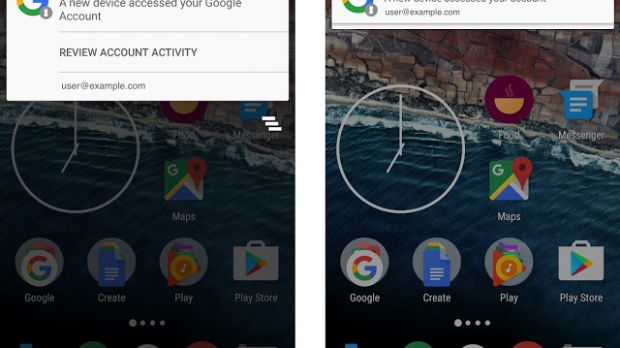 Android notifications for Google account sign-ins