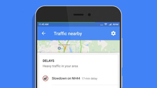 Traffic Nearby feature on Google Maps