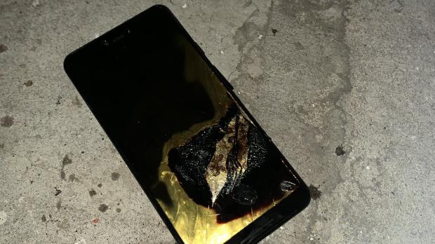 Google Pixel 3 XL after it went up in flames