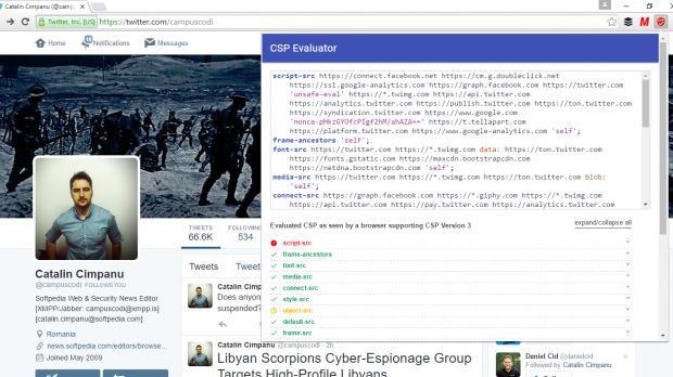 CSP Evaluator Chrome extension