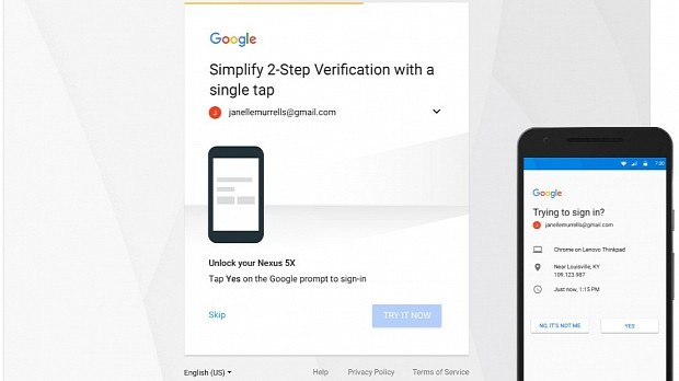 New Google prompt for 2-step verification