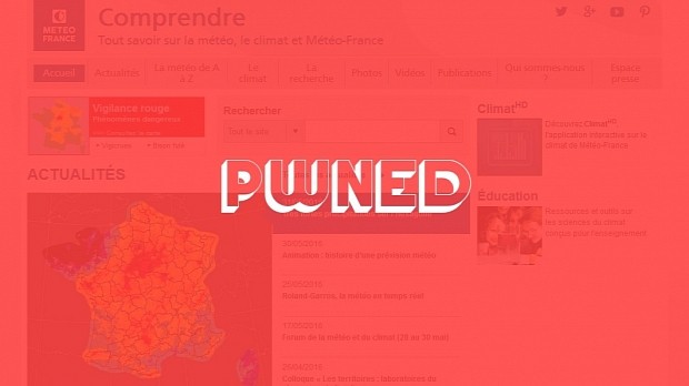 Hacker defaces Météo France website