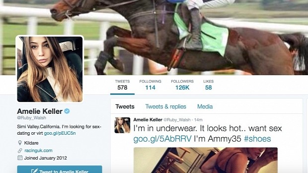 Ruby Walsh hacked Twitter profile