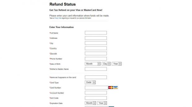The fake tax refund page