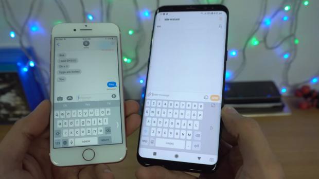 One-handed keyboard mode on iPhone and Samsung