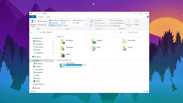 File Explorer options on Windows 10