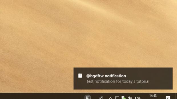 Windows 10 toast notification