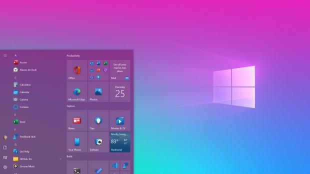 The new Windows 10 Start menu design