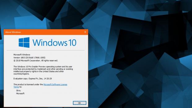 Windows 10 April 2018 Update is version 1803