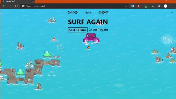 Microsoft Edge surfing game