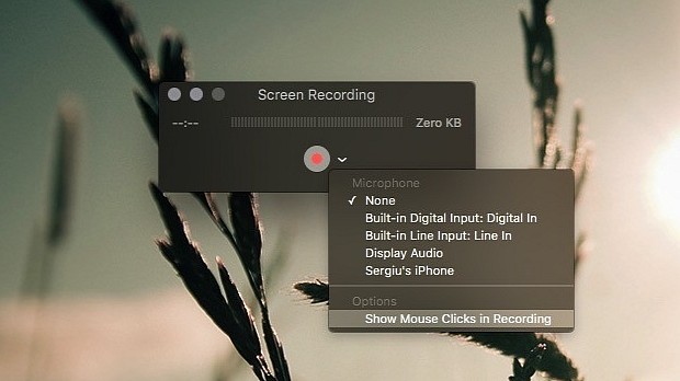 Starting a new screen recording