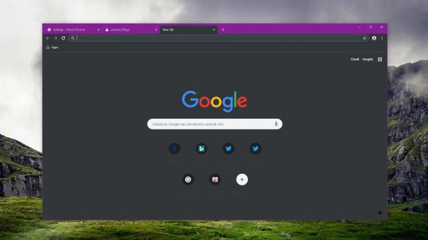 Google Chrome new tab page with fakebox