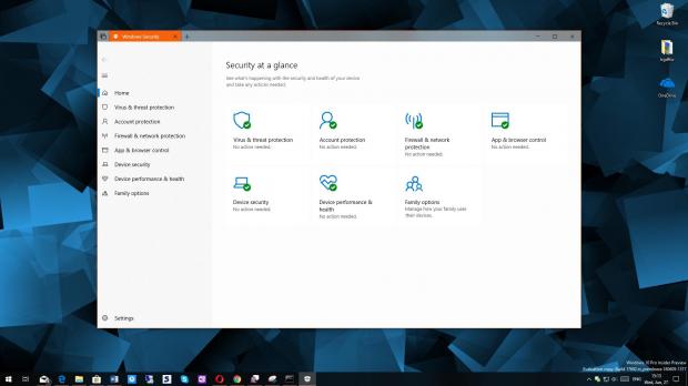 Windows Defender Security Center in Windows 10 April 2018 Update