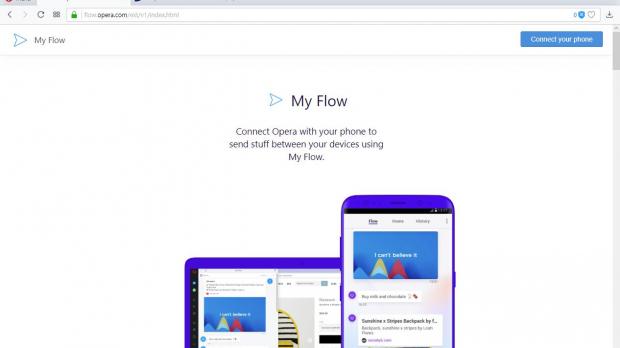 Opera for desktop with Flow
