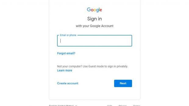Signing in to a Google account