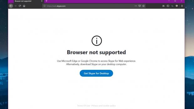 Skype for Web does not work in Mozilla Firefox