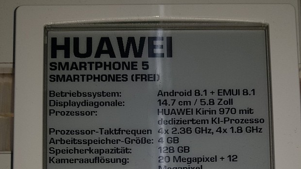 Huawei P20 specs