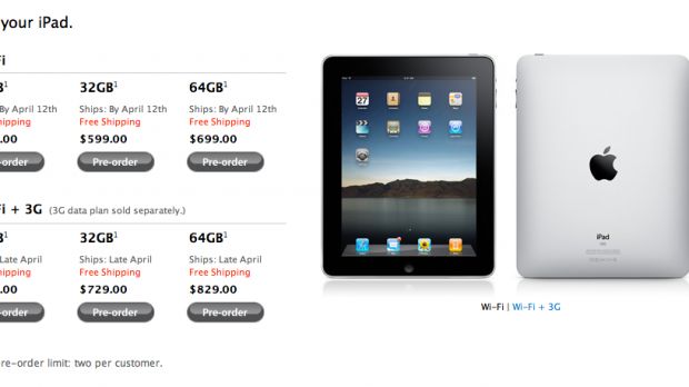 Current shipping dates for iPad pre-orders (screenshot from Apple's online store)
