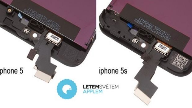 iPhone 5S front panel compared to corresponding iPhone 5 part