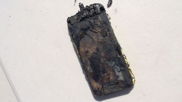 iPhone caught fire