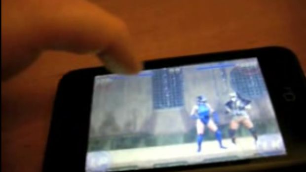 A screenshot from the video depicting the motion sensitive features of the presumed MK Touch game