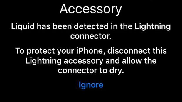 iphone liquid detected in lightning connector