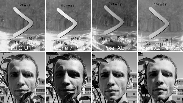 iPhone 7 Plus vs. HTC U11 vs. Pixel XL vs. Xperia XZ Premium black and white photo test