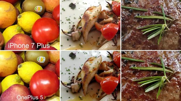 OnePlus 5 vs. iPhone 7 Plus food photo test