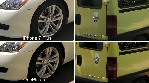 OnePlus 5 vs. iPhone 7 Plus car photo test