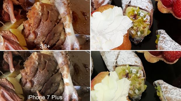 Apple iPhone 7 Plus and Samsung Galaxy S8+ food photo test