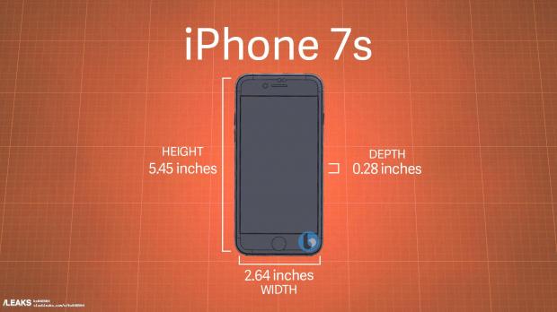 Alleged iPhone 7s dimensions