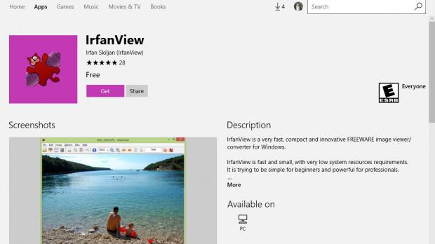 IrfanView in the Windows Store