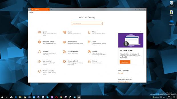 This is the new Windows 10 Settings app