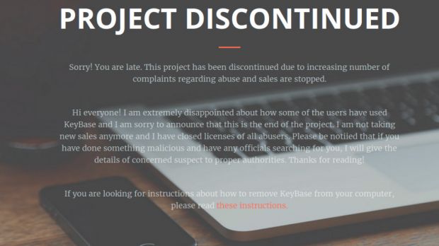KeyBase website before being shut down for good
